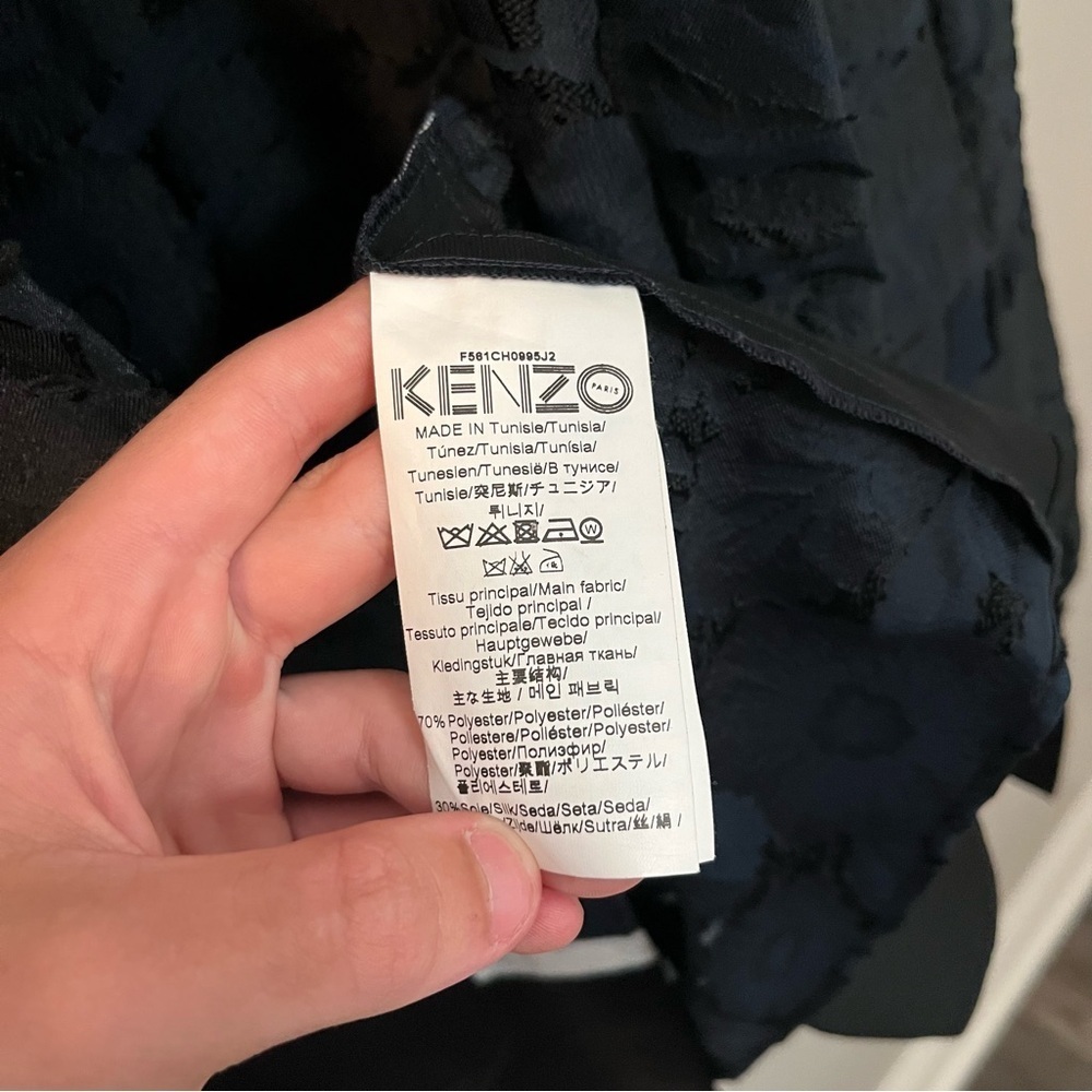 Kenzo Paris Navy and Black Textured Blazer - Picture 6 of 7